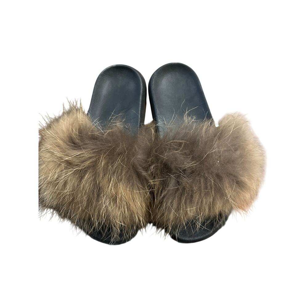 ⭐️ Women’s Unbranded Fluffy Faux Fur Flip Flops Size 9 Trendy
